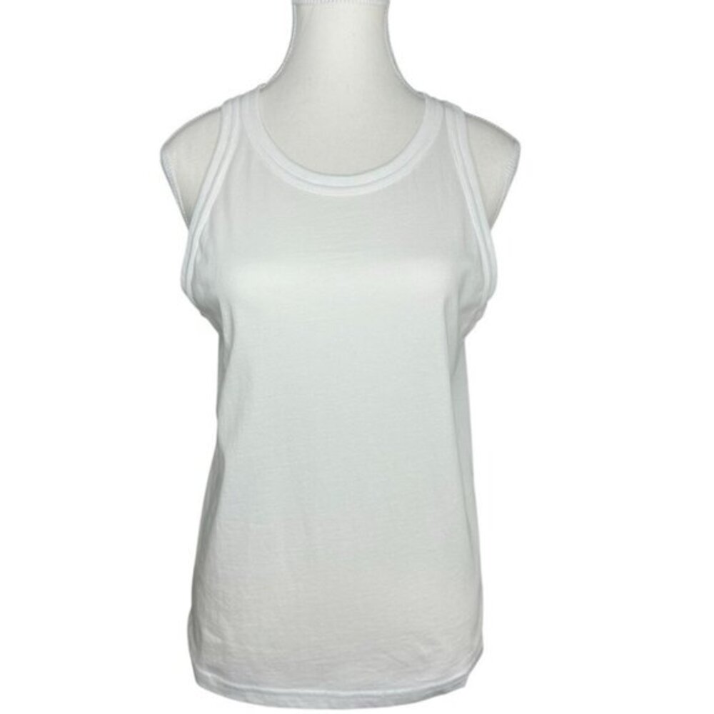 Everlane Womens The Organic Cotton Cutaway Tank Top White Large‎ L New